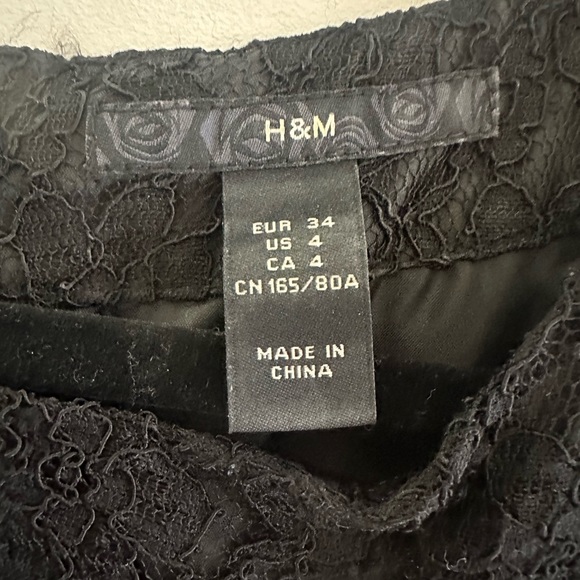 H&M Black Lace Dress Size 4 - Picture 5 of 5
